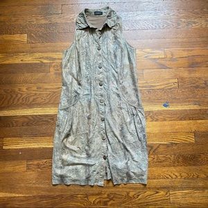 Javier Simorra snakeskin print button front sleeveless dress size 4